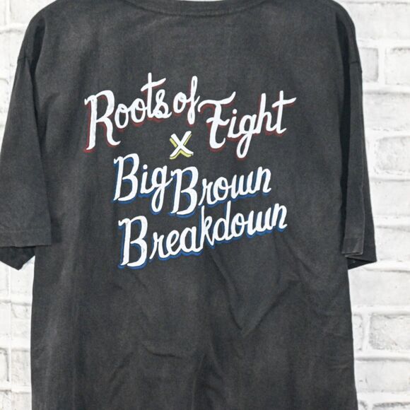 Roots of Fighting Big Brown Breakdown Tee Shirt sunfaded Black size 2XL - Picture 9 of 10